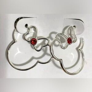 Disney Minnie Mouse Earrings with Red Stones